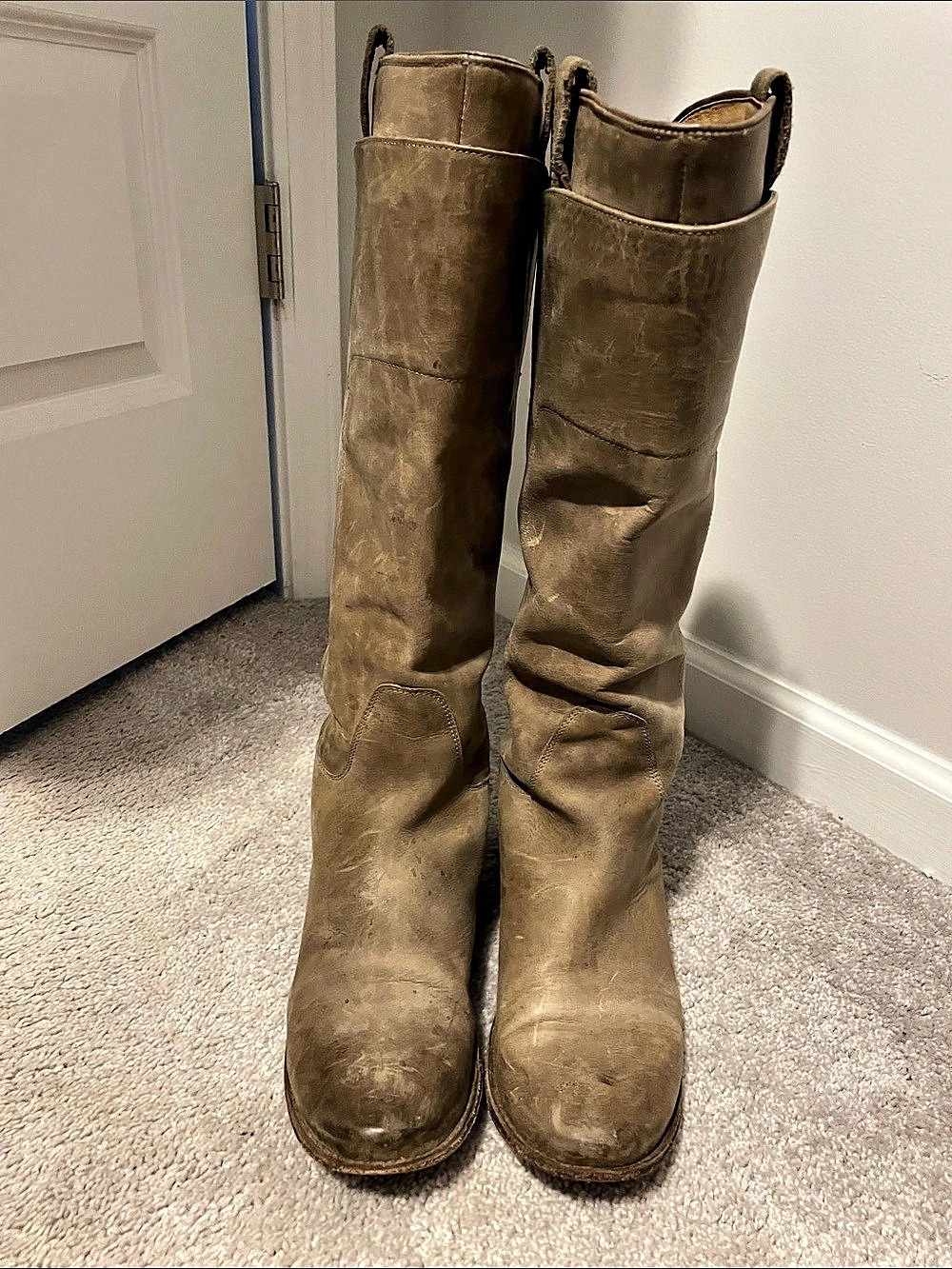 FRYE Paige Tall Riding Boot Leather Over-the-Knee Boots Brown US 8